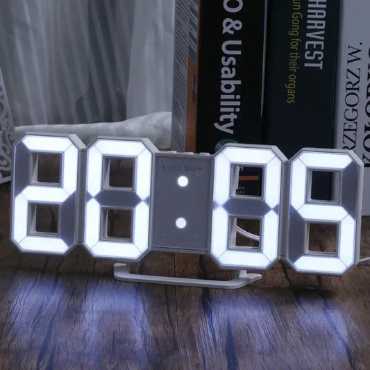 3D LED Digital Clock – Adjustable Wall Decoration with Glow Night Mode for Bedroom, Aesthetic Electronic Watch Room Decor