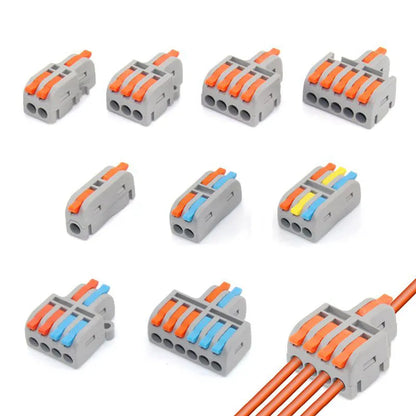 Mini Fast Wiring Cable Connectors - Universal Compact Splitter for Electrical Conductors, Push-in Home Terminal Block (10/30/50 PCS)