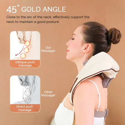 Wireless Neck and Shoulder Kneading Massage Pillow: Electric Cervical Back Massager - Relaxing Muscle Massage Shawl for Neck and Back Relief