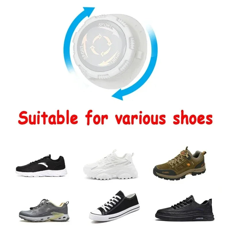 Metal Wire Swivel Automatic Buckle No-Tie Shoelaces - Quick Lock Rope Laces for Kids and Adults Sneakers