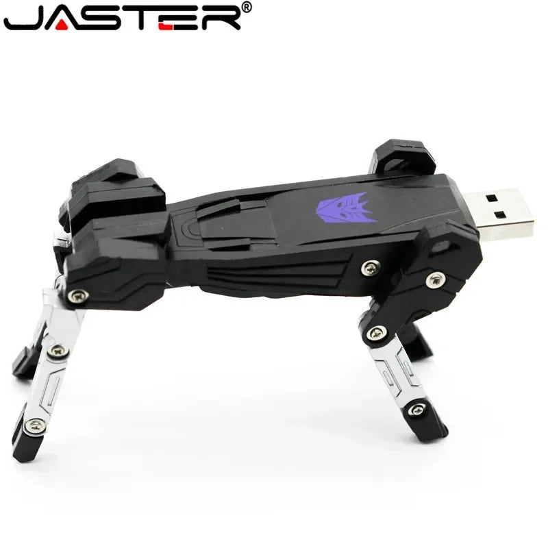 JASTER Plastic Toy Style USB Flash Drive – Cartoon Transformer Character, Available in 4GB, 8GB, 16GB, 32GB, Transformation Robot Pendrive