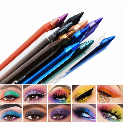 Quick-Dry Eyeliner Pencil – Colorful & Long-Lasting, Waterproof Eye Liner Pen in 14 Colors, No Blooming Blue & Pink Cosmetics