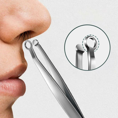 Universal Round Head Nose Hair Trimming Tweezers - Stainless Steel Nose Cutter Manual Nasal Hair Shaver Clippers