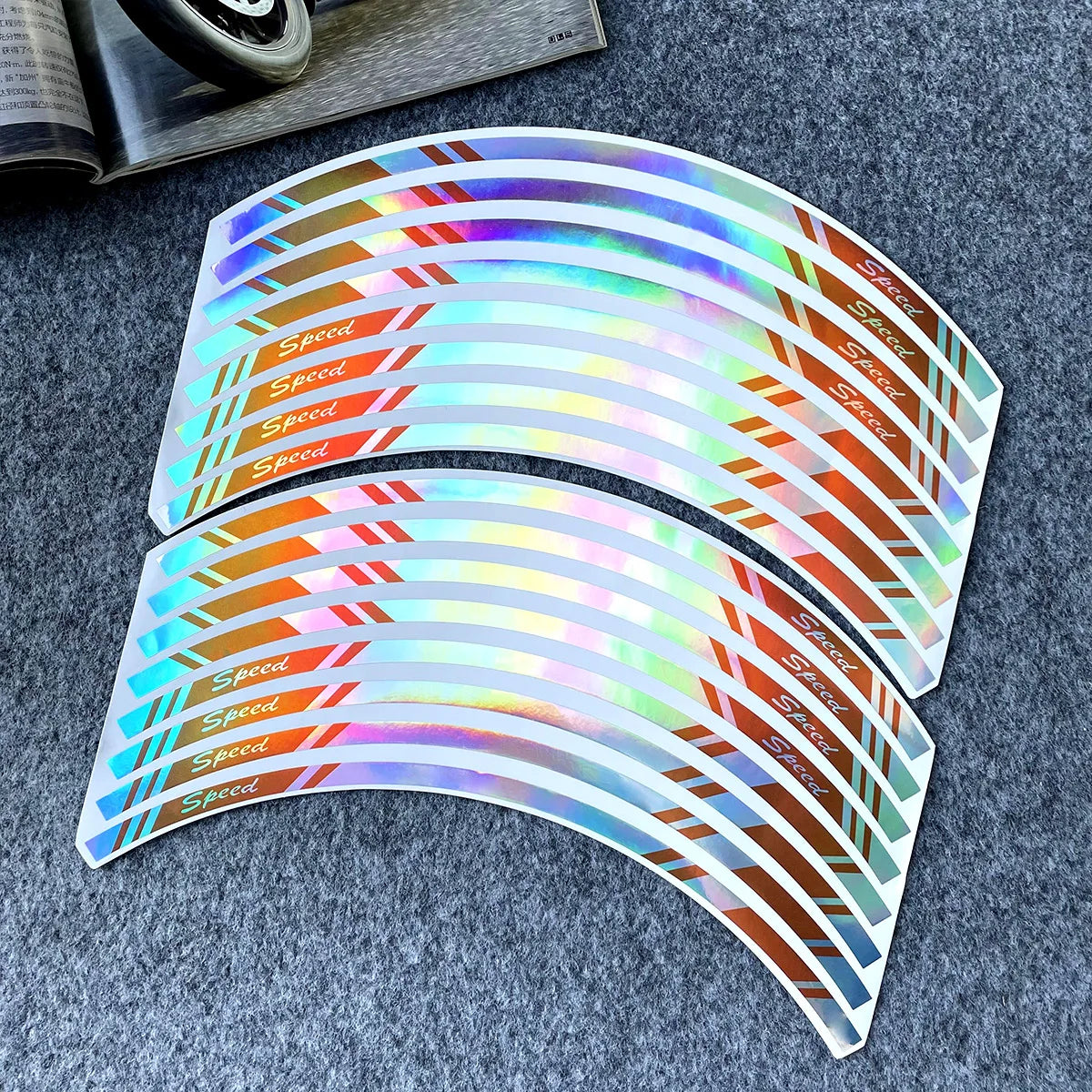 17" Rainbow Rim Tape: Car Styling Strips for Motocross Bike Wheels - Stickers Compatible with Kawasaki, Honda, Yamaha, Suzuki, KTM, Ducati