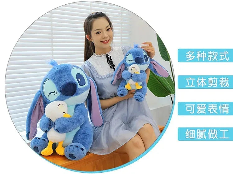 Disney Stitch Lilo Doll - Cute Duck Stitch Plush Toy, Kawaii Decoration for Christmas and Children's Birthday Gifts