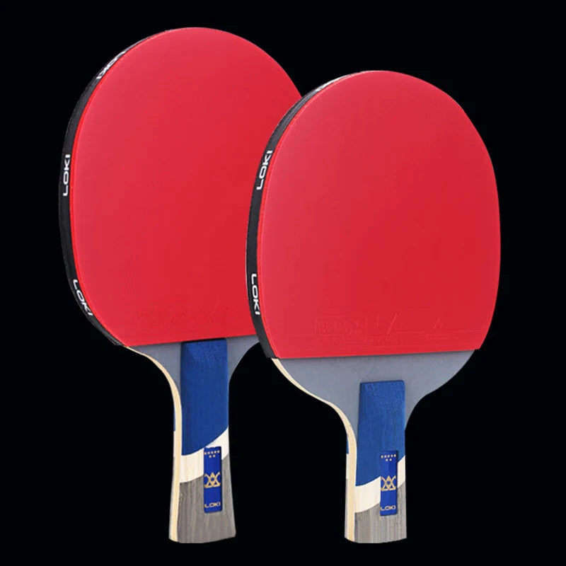 LOKI 9 Star Professional Table Tennis Racket - 5+2 Carbon Ping Pong Paddle with Sticky Rubbers, Ultra Offensive, Available in 6/7/8/9 Star Ratings