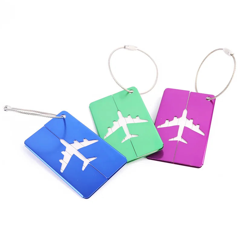 Aluminum Alloy Luggage Tag: Metal Boarding Identification Holder for Aircraft Check-In - External Travel Identification Card