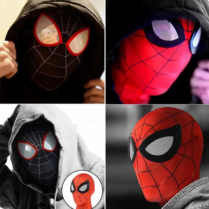 Spiderman Mask – Superhero Miles Morales and Peter Parker Cosplay Helmet, Spider-Man Halloween Costume Props for Adults