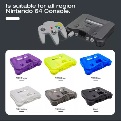 Bitfunx Replacement Translucent Plastic Shell Case for Nintendo 64 (N64): Transparent Box Replacement