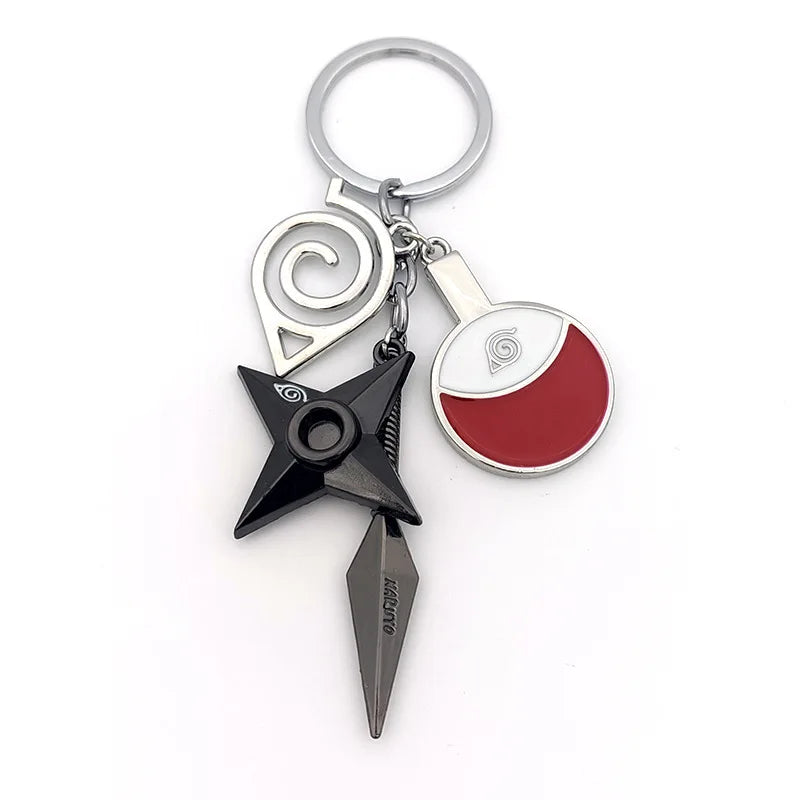 Naruto Anime Keychain - Ninja Kunai, Shuriken & Red Cloud Accessories for Car, Backpack - Perfect Gift for Fans