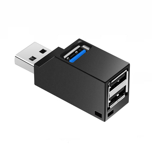 USB 3.0 Hub Adapter Extender - 1 to 3 Ports, High-Speed USB 2.0 Splitter for PC, Laptop, U Disk, Card Reader