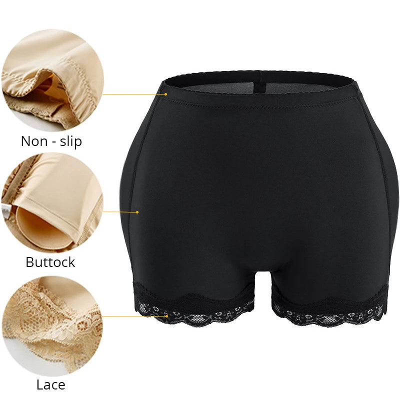 Padded Butt Lifter and Enhancer Underwear - Body Shaper Modeling Strap with Fake Hip Shapewear - Push Up Panties