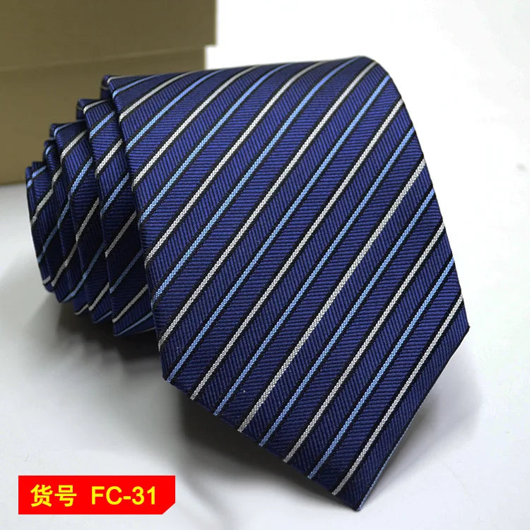 Men's Ties in 67 Styles - Solid, Stripe, and Floral Jacquard Neckties, 7-8cm Wide - Perfect for Daily Wear, Weddings and Gifts