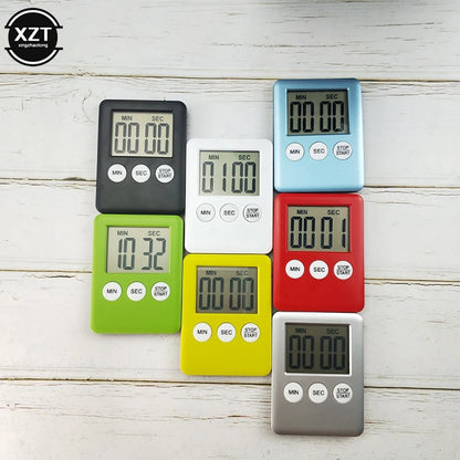 Magnetic Kitchen Timer - Digital LCD Countdown and Up Timer with Loud Alarm, Cooking and Baking Clock, Sleep Timer