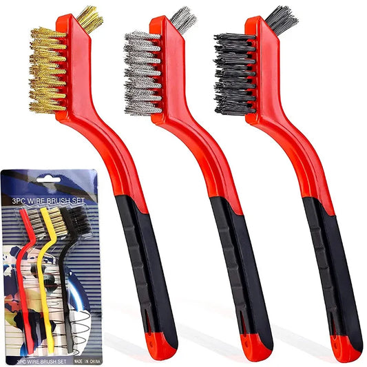 7-Inch Stainless Steel Brass Cleaning Brush Set: Rust Remover & Metal Wire Burring Tool