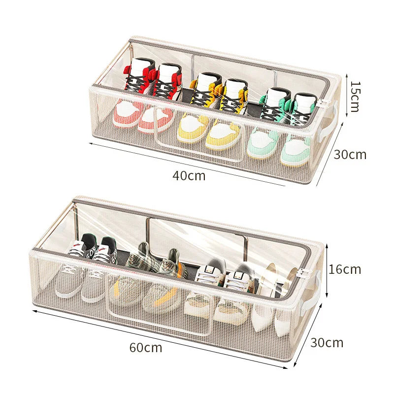 PVC Shoes Storage Bag - Dustproof, Waterproof Transparent Box with Large Capacity for Under-Bed Shoe Organization