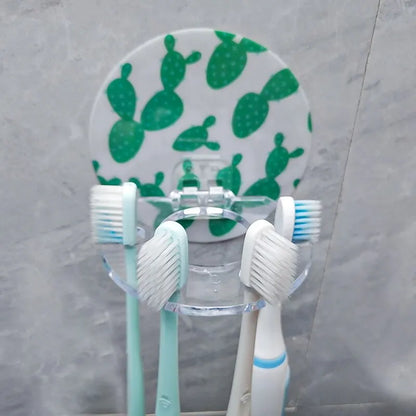 Creative Wall-Mounted Toothbrush Holder: Multipurpose Bathroom Storage Rack for Toothpaste, Razors, and More - Punch-Free Household Organizer