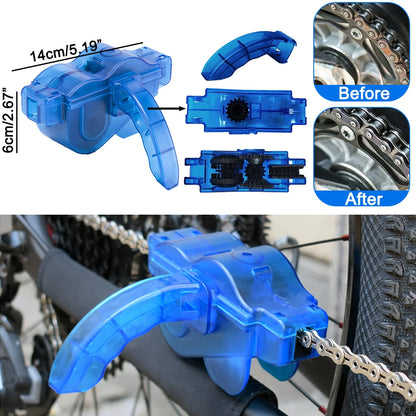 Bicycle Chain Cleaner Brush Wash Tool Set: MTB & Road Bike Gear Grunge Brush for Chain Protection & Maintenance