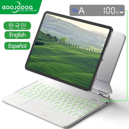 GOOJODOQ Magic Keyboard Case for iPad Pro 11 & 12.9 - iPad Air 5 & Air 4 10.9 - Backlight LCD Display Keyboard Smart Cover