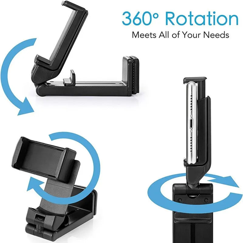 Airplane Phone Holder Stand - Cell Mobile Portable Travel Mount Desk Flight Foldable Rotatable Selfie Holding Train Seat Support