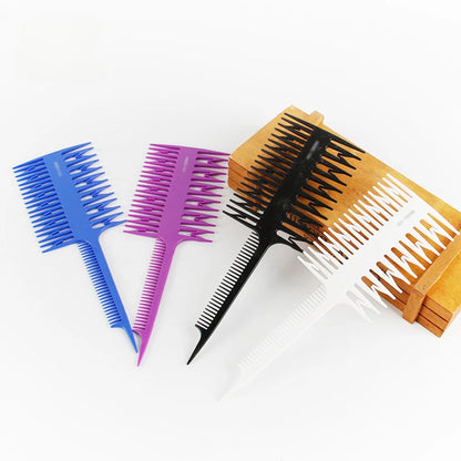 Professional Hair Dyeing Highlight Brush Comb - Fish Wide Tooth Zone Barber Hairdressing Comb for Hair Styling