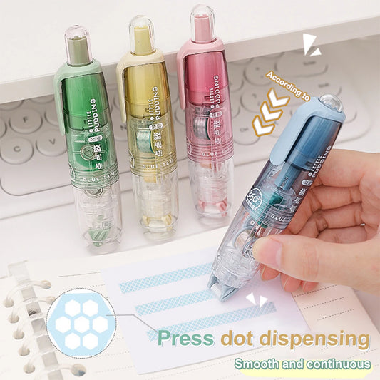 12Pcs/Set Transparent Dot Dispensing Double-Sided Tape - Replaceable Refills for Handbook Glue | School & Office Stationery Supplies