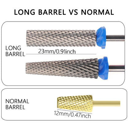 23mm Long Tapered Carbide Nail Drill Bit: Special Polishing Head for Electric Nail Drill Machine - Manicure Tool