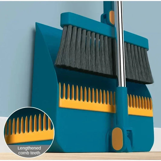 Compact Broom and Dustpan Set - Non-Stick, Foldable Sweeping Combo for Home, Space-Saving Design