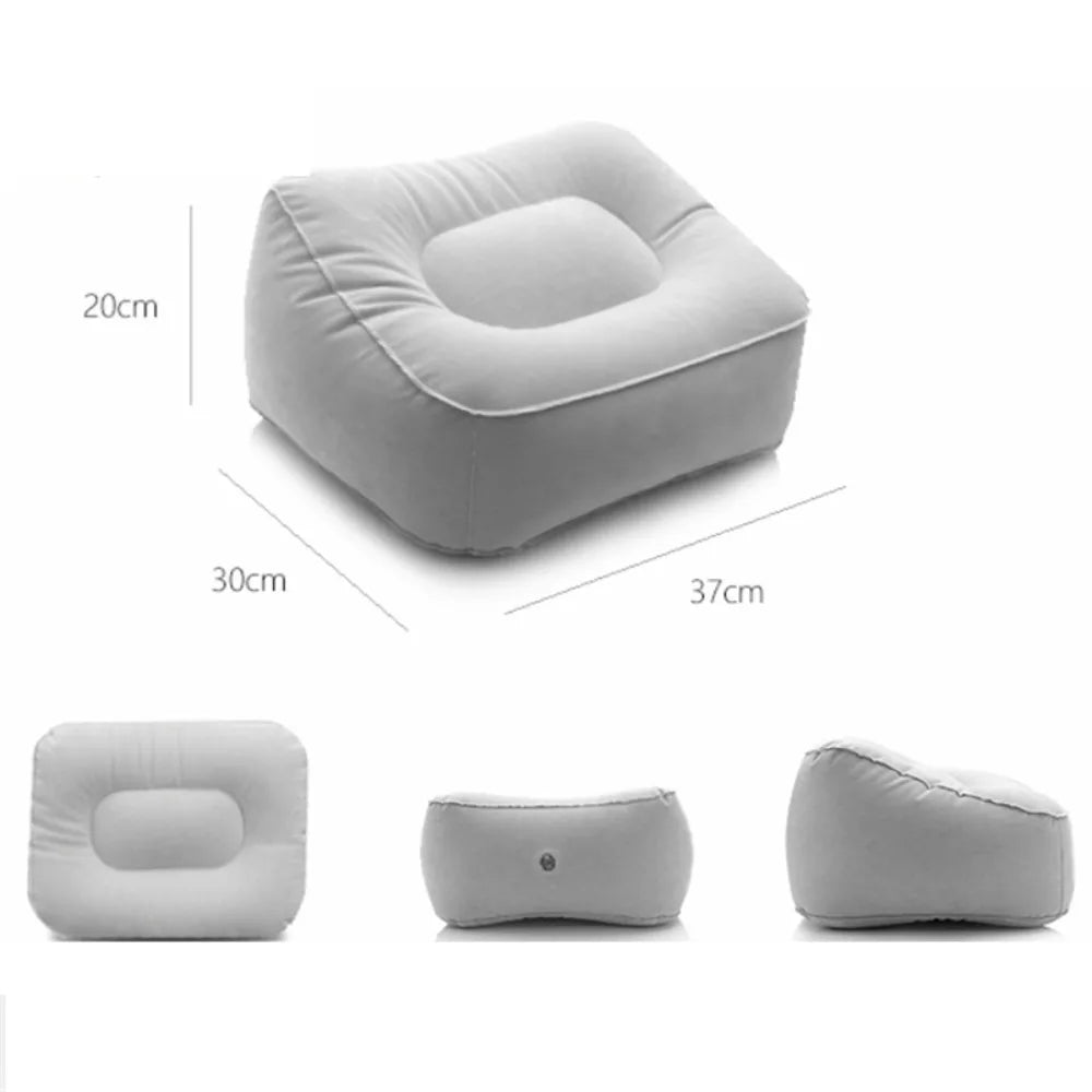 Inflatable PVC Footrest Pillow - Soft Cushion for Air Travel, Office, and Home Leg Relaxation