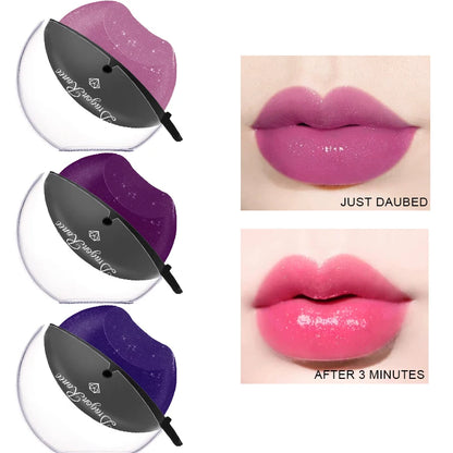 Lip-Shaped Lipstick – Temperature Color Changing Velvet Matte Moisturizing Lip Gloss, Waterproof & Non-Stick Cup