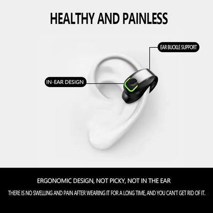 GD28 Single-ear Clip TWS Headphones - BT5.3 Lightweight Business Sports Game Headphones with Microphone, Noise Reduction