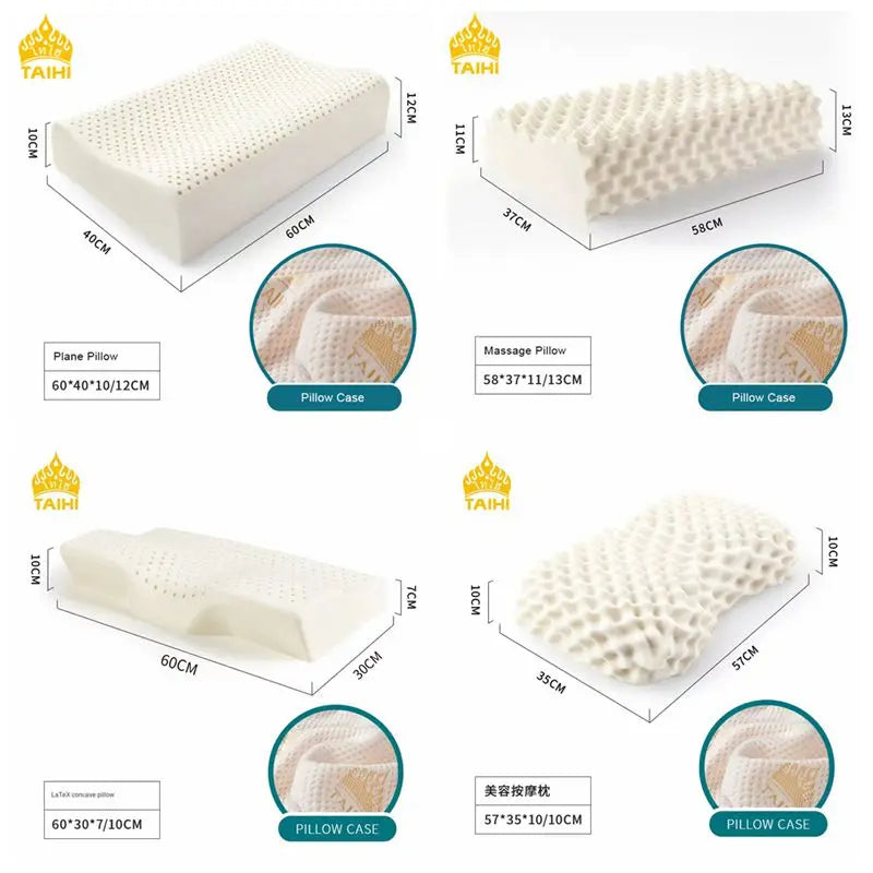 TAIHI Thailand Latex Pillow - Orthopedic Neck Pain Relief, Vertebrae Health Care Massage Pillow for Sleeping