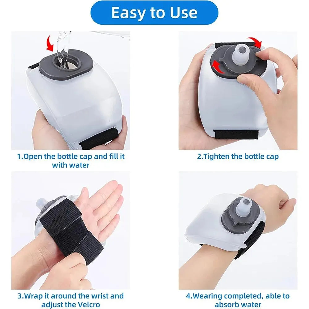 200ML Sport Water Bottle Wrist Kettle - Portable Silicone Wrist Storage Bag for Outdoor Running, Riding, Fitness, Climbing