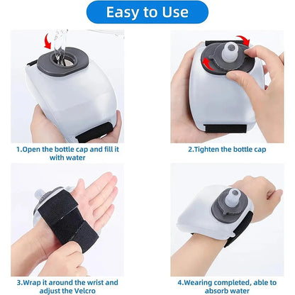 200ML Sport Water Bottle Wrist Kettle - Portable Silicone Wrist Storage Bag for Outdoor Running, Riding, Fitness, Climbing