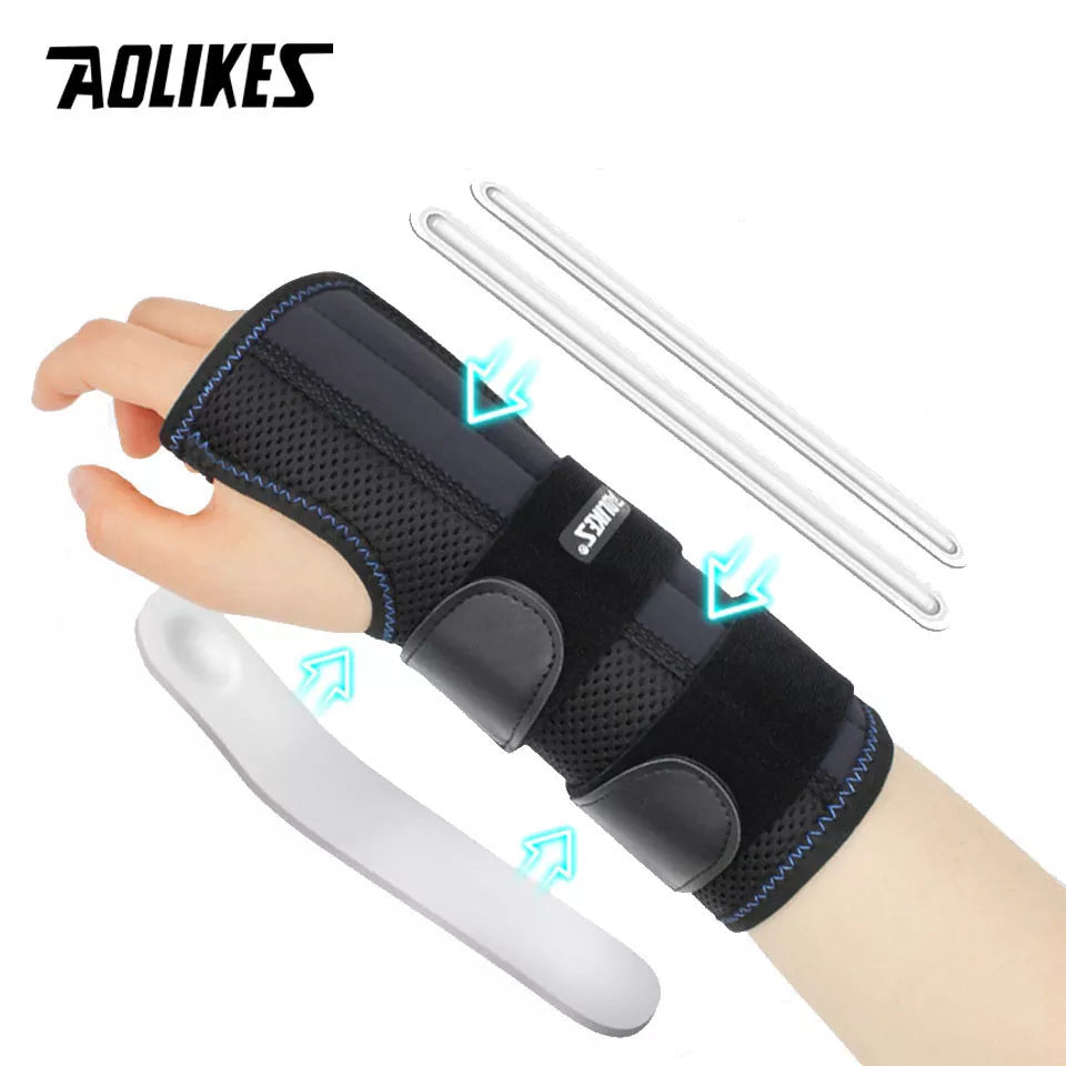 AOLIKES Wrist Brace for Carpal Tunnel Relief | Night Support with 3 Stays, Adjustable Splint