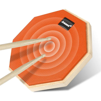 8-Inch Snare Drum Practice Pad – Double-Sided Silent Drumming Pad with Two Surfaces for Practice