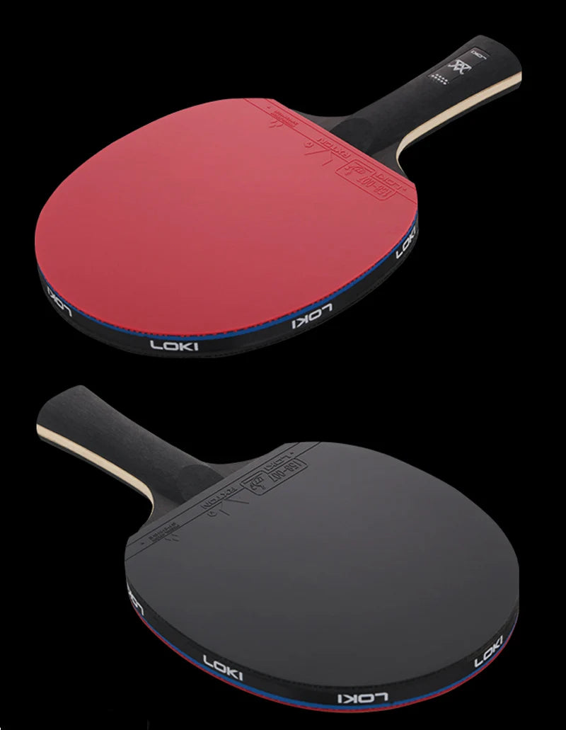 LOKI 9 Star Professional Table Tennis Racket - 5+2 Carbon Ping Pong Paddle with Sticky Rubbers, Ultra Offensive, Available in 6/7/8/9 Star Ratings