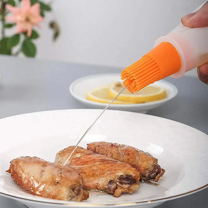 3pcs Silicone BBQ Oil Bottle Brush: Flat-Bottom Design, Easy to Clean - Suitable for All Cookware, Barbecue Tool