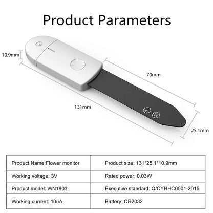 Portable Soil Moisture Sensor: Monitor Plants with Flower Hygrometer - Garden Care Planting Humidity Meter