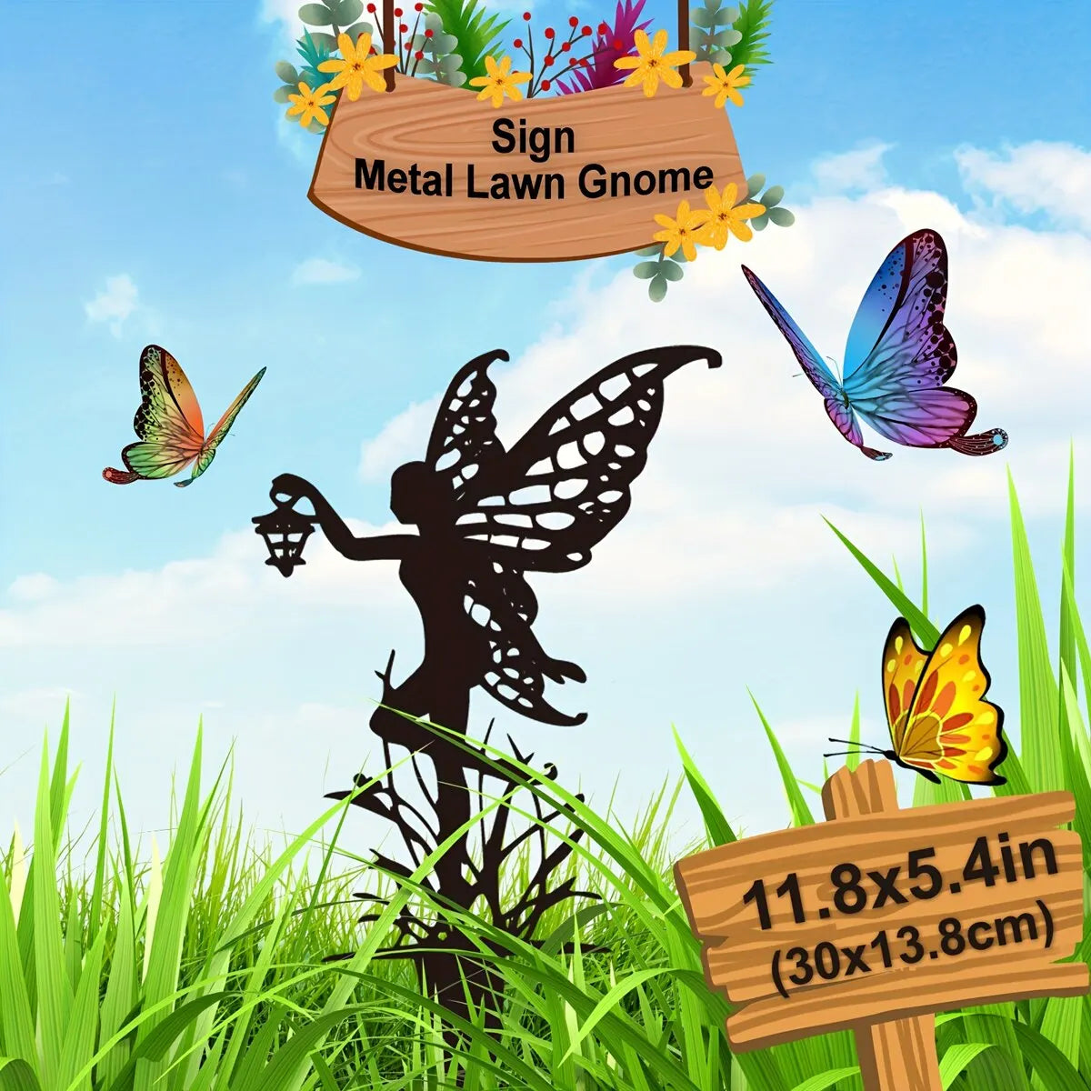 Metal Garden Fairy Outdoor Decor - Enhance Your Patio and Lawn with Enchanting Charm