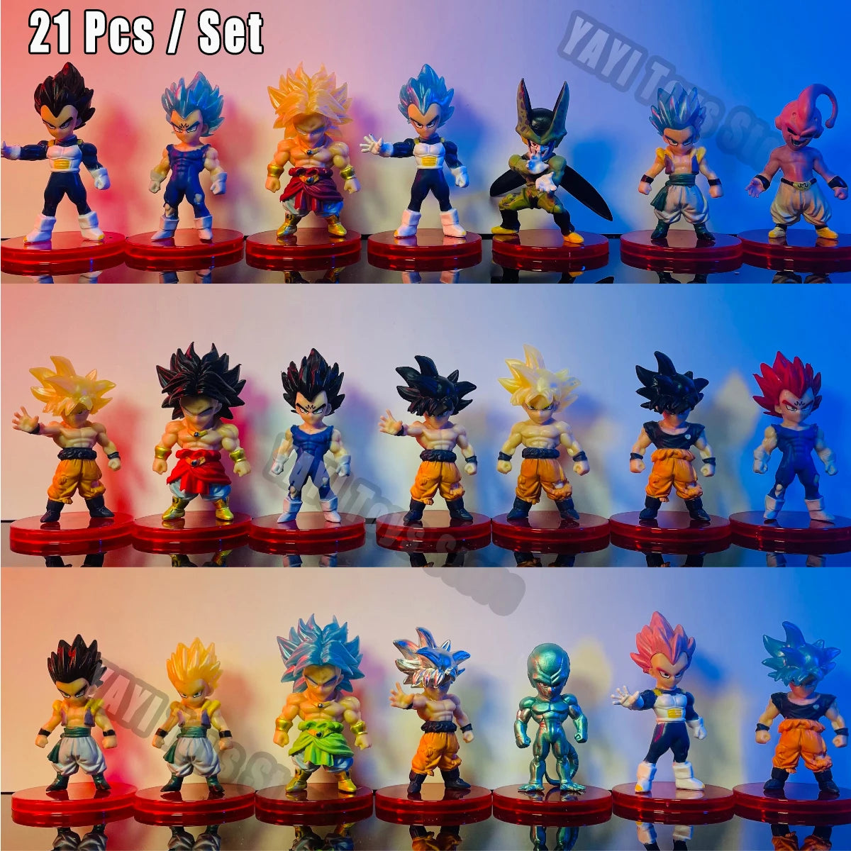 Dragon Ball Z Super Saiyan Son Goku Action Figure Set – Son Gohan, Vegeta, Broly, Piccolo, and Majin Buu | Anime Collectible Toy Gift