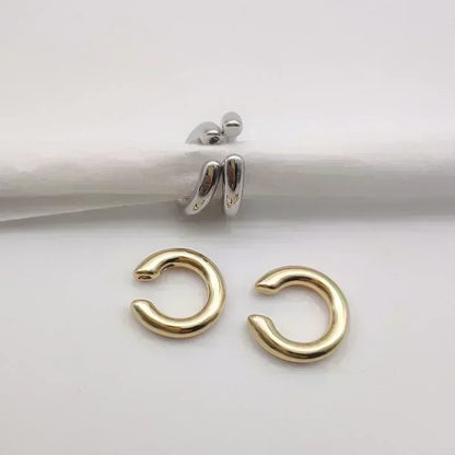 Unique Fake Piercing Metal Ear Clips: Asymmetry Round Cartilage Ear Clip for Women - Fashion Jewelry Christmas Gift