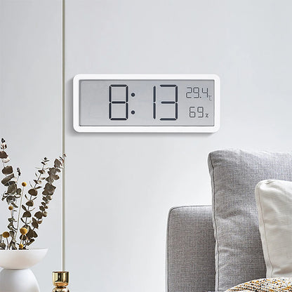 Digital Alarm Clock - LCD Display, Multifunctional Temperature and Humidity, Ultra-Thin Electronic Clock for Room Home Decor