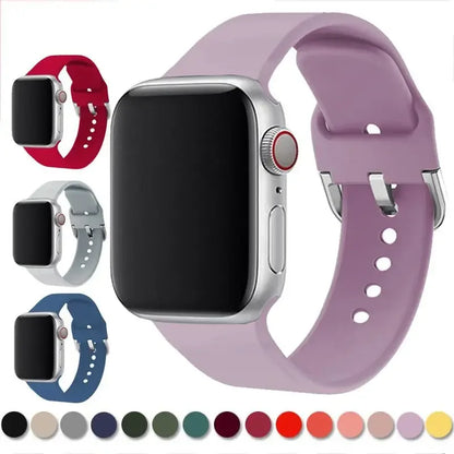 Soft Silicone Strap for Apple Watch – 38mm, 40mm, 41mm, 42mm, 45mm, Smart Watchband Bracelet for iWatch Series 3 4 5 6 7 8 9, SE