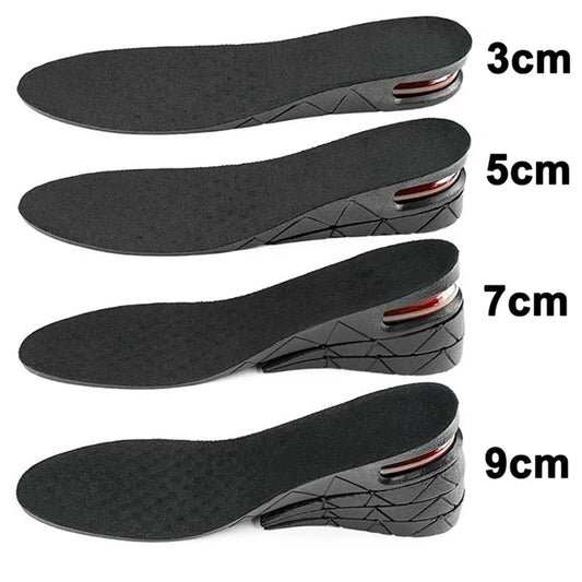 Elevating Air Cushion Insoles: Height Increase Inserts for Men & Women - Variable Taller Insoles, 3-9cm Height Lift