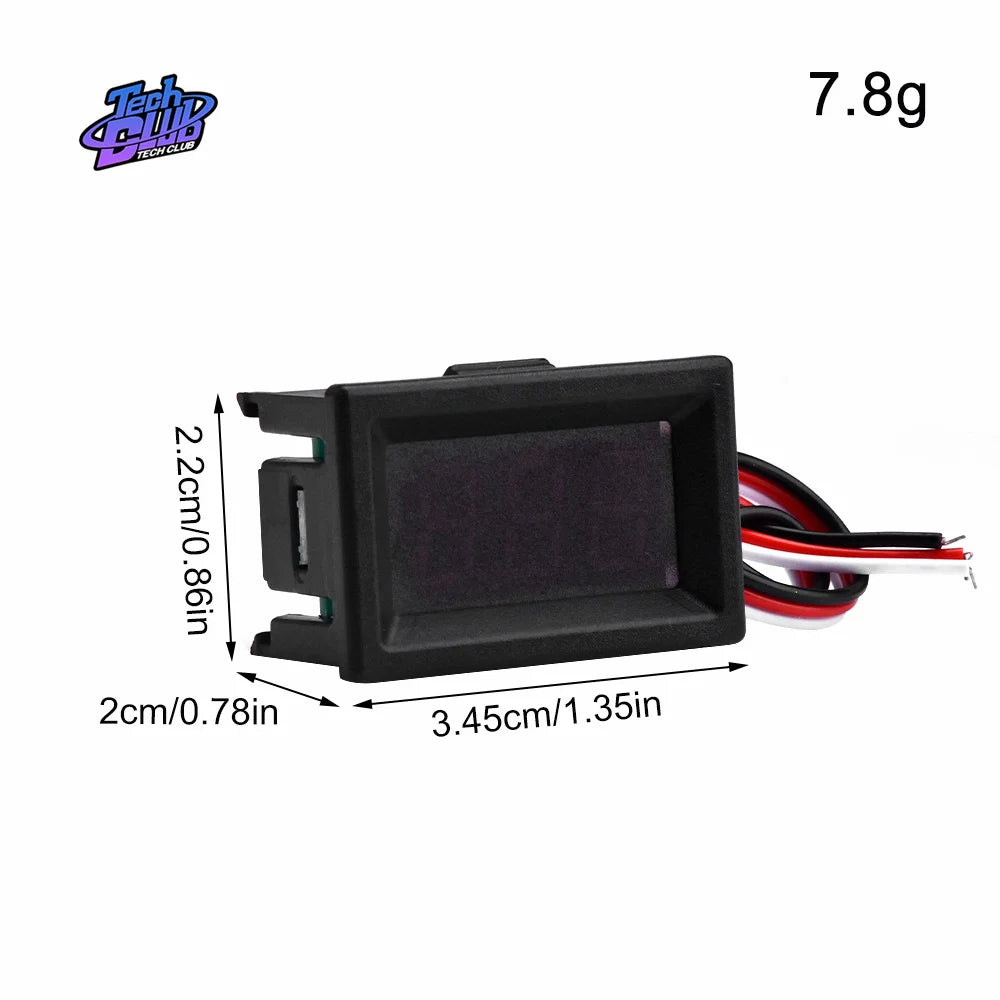 Mini 0.36 Inch DC0-30V Digital Red LED Display Panel - 3 Bits Voltmeter Tester, Voltage Meter with 3 Cable for Car and Motor Vehicle Tools