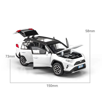 1:32 Scale 2023 RAV4 SUV Die-Cast Toy Car Model with Sound, Light, and Pull-Back Function - Perfect Collectible Birthday Gift for Children