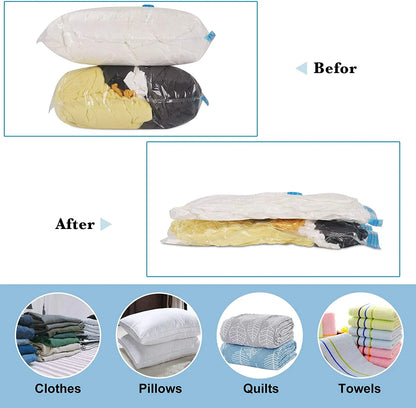5Pcs Vacuum Storage Bags - Space Saving Bags for Comforters, Clothes, Pillows, and Bedding