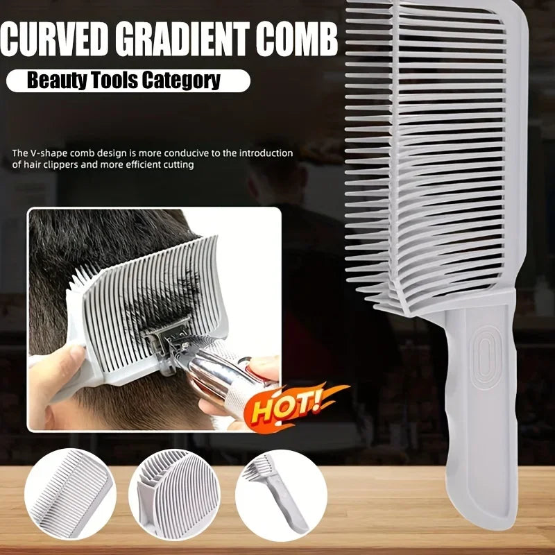 Professional Hair Clipper Comb - Men's Flat Headed Comb for Mixing and Cutting, Ideal for Salon Styling