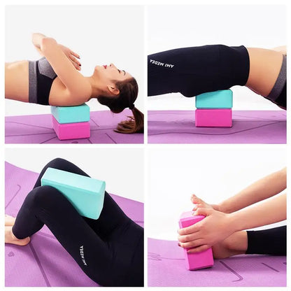 2PCS EVA Foam Yoga Blocks - Gym Bricks for Stretching, Body Shaping and Dance Training Fitness Equipment